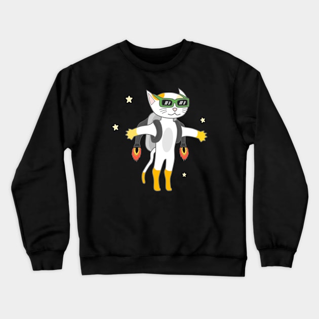 Cat Jetpacks 1 Crewneck Sweatshirt by ahmadzakiramadhan